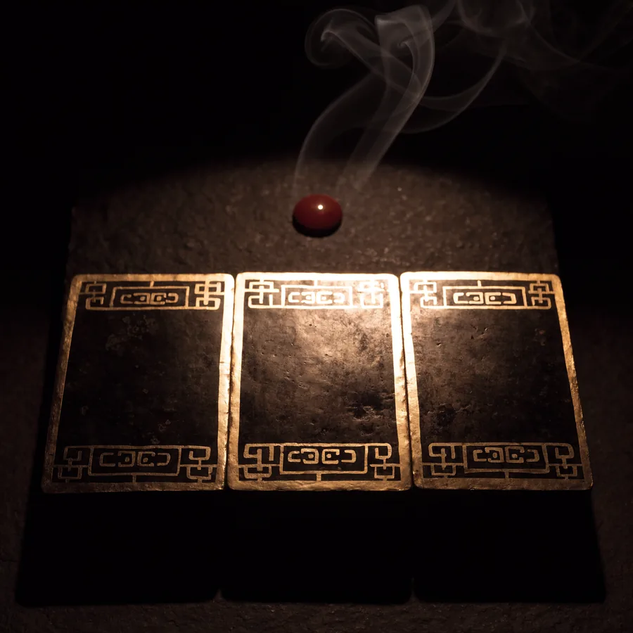 三面燙金牌並排平置